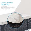 Walker Edison - Outdoor Patio Chaise Lounge Chair,Lying in bed with PE Rattan and Steel Frame,PE Wickers,Pool Recliners with Elegant Reclining Adjustable Backrest and Removable Cushions Sets of 3(Brown+Beige)