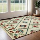 3' X 5' Ivory Southwestern Area Rug