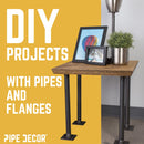1 in. x 30 in. Square Flange Pipe Table Legs - 4 Pack