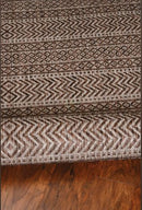 8' X 11' Mocha Geometric Patterns Indoor Area Rug