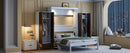 Full Size Murphy Bed Wall Bed with Closet ,Drawers and Table,White