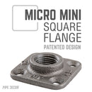 1/2 in. Black Micro Mini Square Flange (8-Pack)