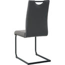Modern Charcoal PU dining chair living room chair upholstered chair, black metal chair leg design, kitchen, living room, bedroom, dining room side chair (Set of 4)