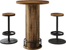 Round Bar Table With Chairs Matte Black Powder coated