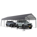 Metal Carport 13 × 26.5 ft Heavy Duty with Galvanized Steel Roof, Metal Garage Canopy with Galvanized Steel Roof & Frame, Car Tent Outdoor Storage Shed for Car, Boats and Truck - Gray