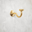 Handcrafted Unlacquered Brass Curved Hook