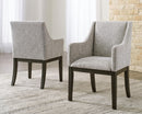 Burkhaus - Dining UPH Arm Chair (Set of 2) - Beige / Dark Brown