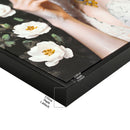 Beauty Posters Beauty Lady Wall Art And Floral Canvas Artwork For Living Room - Ivory / Gold