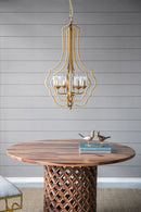 4 Light Metal Chandelier, Hanging Light Fixture With Adjustable Chain For Kitchen, Bulb Not Included - Gold