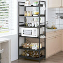 Adjustable Industrial Bookshelf 70 Inch Black Metal