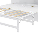 Queen Size Murphy Bed with Built-In Charging Station and a Shelf, White