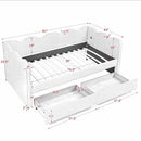 Gingham Daybed With USB Charging Port, Wave-Shaped Design