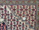 Afghan Rug 4x5, Wool with Silk Highlights, Very Fine Hand Knotted Vintage Oriental Carpet, Herati Pattern, Persian Rug, Bidjar Rug, 400 KPSI