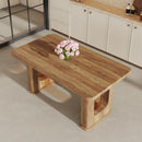 Stylish Wood Color Textured Dining Table MDF Material with Wood Grain Stickers 64.5 x 35.4 Inch