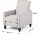 Light Gray Fabric Recliner Set 2 Low Profile Chairs