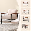 Mid Century Contemporary Accent Chair Linen Upholstery
