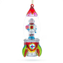 Trailblazing Astronaut Inside Spaceship Glass Christmas Ornament