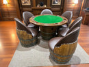 Wine Barrel Poker Set with Removable Dining Top - Game Table & Barrel Chair - Wine Barrel Table for Dining and Poker