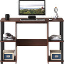 38 Inch Home Office Desk With Double Sided Shelves Cherry