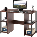38 Inch Home Office Desk With Double Sided Shelves Cherry