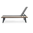 WATERLOO CHAISE LOUNGE WITH ATTACHED WOOD SIDE TABLE, 1PC, (62756.00BLK)