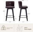 Swivel Bar Stools Set Of 3 Brown Counter Height 27.5in