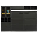 Queen Size Murphy Bed Wall Bed with Sofa , Shelves USB & Light ,Gray