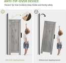 Grey Storage Cabinet With 2 Doors And 4 Adjustable Shelves