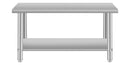 48''*24'' Commercial Work Table for Restaurant and Home Stainless Steel Kitchen Prep Table with Under Shelf
