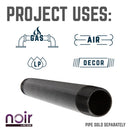 1/2 in. x 1 in. Prefinished Matte Black Pipe