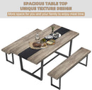 71 Inch Grey Dining Table Industrial Farmhouse Style