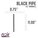 1/2 in. x 11 in. Prefinished Matte Black Pipe