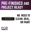 1/2 in. x 3 in. Prefinished Matte Black Pipe