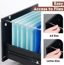 3 Drawer Wood File Cabinet Black For Letter A4 Size Home Office Storage Organizer
