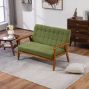 Mid-Century Modern Solid Loveseat Sofa Upholstered Linen Loveseat, 2-Seat Upholstered Loveseat Sofa Modern Couch