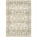 9' X 12' Beige And Ivory Medallion Area Rug
