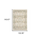 9' X 12' Beige And Ivory Medallion Area Rug