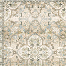 9' X 12' Beige And Ivory Medallion Area Rug