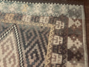 Antique Persian Tribal Kilim Rug 9x12, Zig Zag Pattern Kilim, Zarand Rug, Wool, Earth Tone Colors