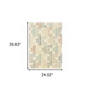 3' X 6' Ivory Multi Neutral Tone Scratch Indoor Area Rug