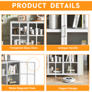 Modern Sideboard Buffet Cabinet with Storage Premium Steel Storage Cabinet, Adjustable Feet,Glass Doors,Large Capacity Organizer