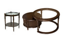Modern Nesting Coffee Table Set with Matching Glass Side Table – Elegant Rubberwood Frame and Functional Storage