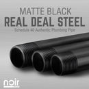 1/2 in. x 6 in. Noir Black Barn Door Handle - 10.5 in. L