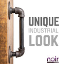 1/2 in. x 6 in. Noir Black Barn Door Handle - 10.5 in. L