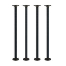1 in. x 30 in.  Noir Black Round Flange Pipe Table Legs - 4 Pack