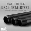 1 in. x 30 in.  Noir Black Round Flange Pipe Table Legs - 4 Pack