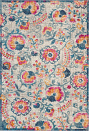 8' X 10' Ivory Floral Dhurrie Area Rug
