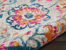 8' X 10' Ivory Floral Dhurrie Area Rug