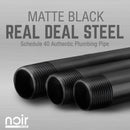 Noir Black H Desk by PIPE DECOR