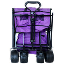 480Lbs Collapsible Wagon with Canopy,Wagon Stroller with 7' All-Terrain Wheels, Lightweight Foldable Wagon, Large Capacity for Camping, Shopping, Sports, and Garden Use, purple